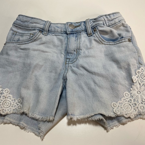 Cat & Jack - Light Blue Girls' Side-Lace Jean Short - Picture 2 of 9
